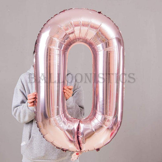 Number 0 Rose Gold Foil Balloon 40 Inches