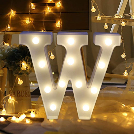 Alphabet W LED Marquee Light Sign for Birthday Party Family Wedding Decor Walls Hanging