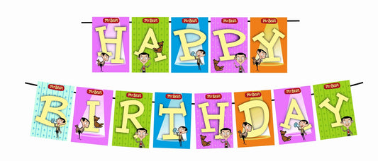 Mr Bean Theme Happy Birthday Decoration Hanging and Banner for Photo Shoot Backdrop and Theme Party