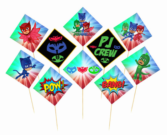 PJ Mask Theme Birthday Photo Booth Party Props Theme Birthday Party Decoration, Birthday Photo Booth Party Item for Adults and Kids