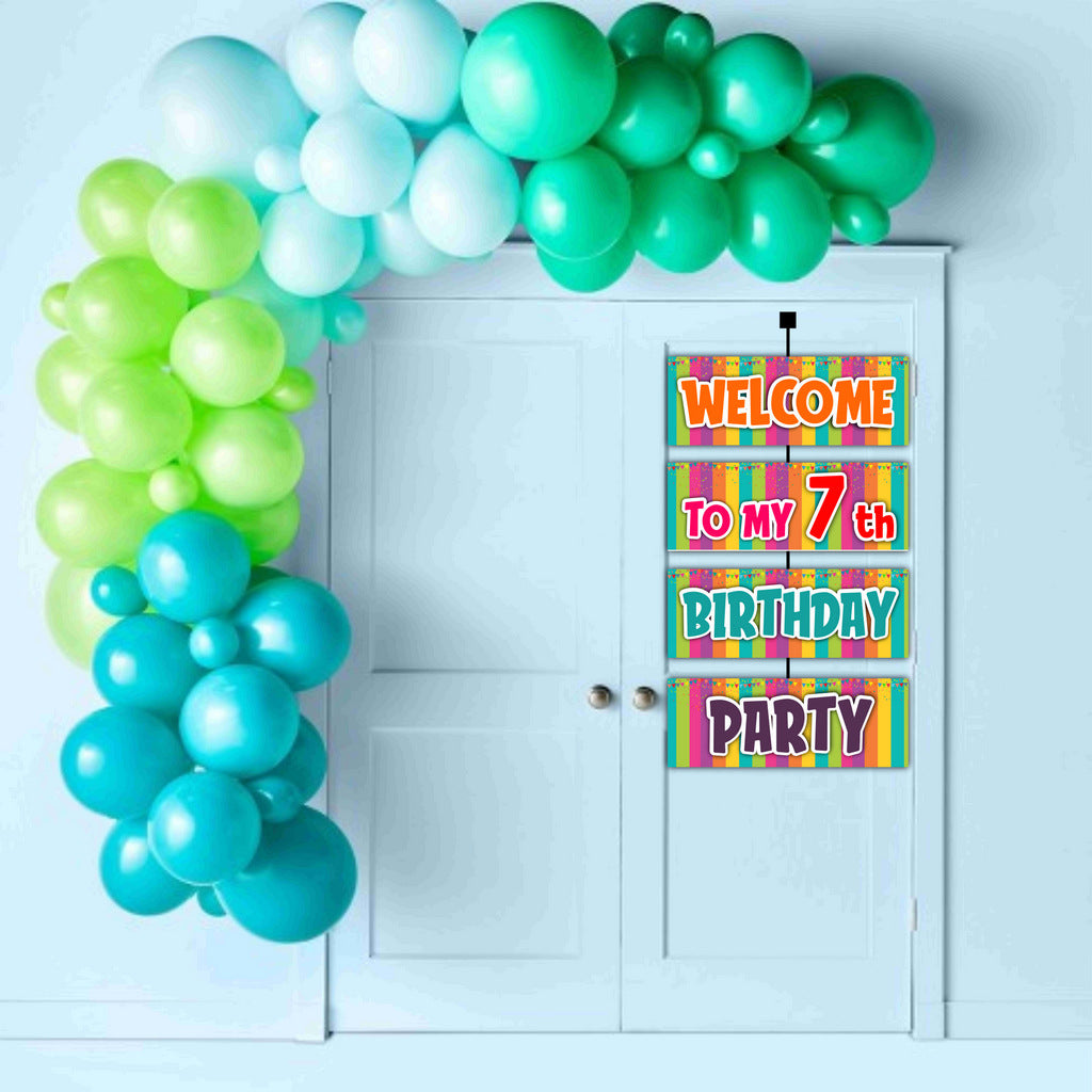 7th Birthday Welcome Board Welcome to My Birthday Party Board for Door Party Hall Entrance Decoration Party Item for Indoor and Outdoor 2.3 feet