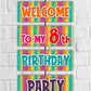 8th Birthday Welcome Board Welcome to My Birthday Party Board for Door Party Hall Entrance Decoration Party Item for Indoor and Outdoor 2.3 feet