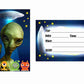 Aliens Theme Children's Birthday Party Invitations Cards with Envelopes - Kids Birthday Party Invitations for Boys or Girls,- Invitation Cards (Pack of 10)