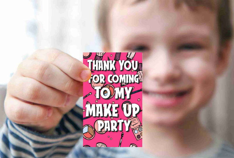 Make Up Theme Return Gifts Thank You Tags Thank u Cards for Gifts 20 Nos Cards and Glue Dots
