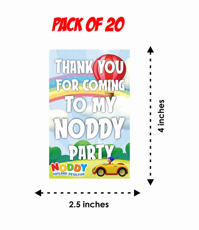 Noddy Theme Return Gifts Thank You Tags Thank u Cards for Gifts 20 Nos Cards and Glue Dots