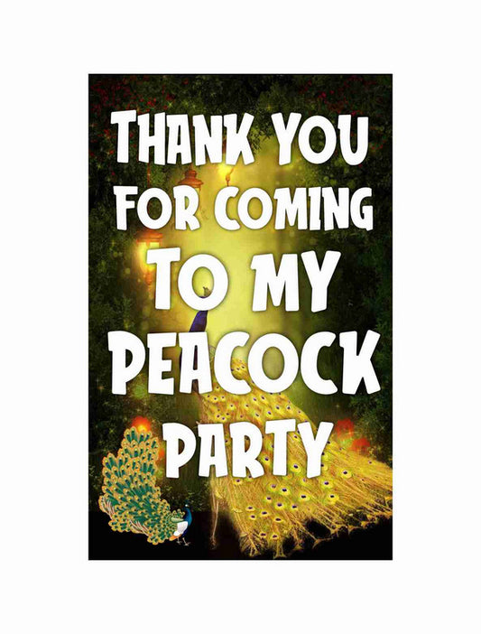 Peacock Theme Return Gifts Thank You Tags Thank u Cards for Gifts 20 Nos Cards and Glue Dots