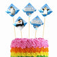 Penguin Theme Cake Topper Pack of 10 Nos for Birthday Cake Decoration Theme Party Item For Boys Girls Adults Birthday Theme Decor