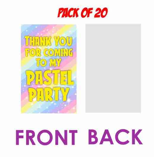 Pastel Colors theme Return Gifts Thank You Tags Thank u Cards for Gifts 20 Nos Cards and Glue Dots