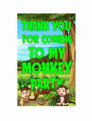 Monkey theme Return Gifts Thank You Tags Thank u Cards for Gifts 20 Nos Cards and Glue Dots