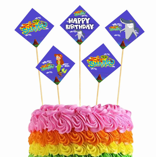 Zig and Sharko Theme Cake Topper Pack of 10 Nos for Birthday Cake Decoration Theme Party Item For Boys Girls Adults Birthday Theme Decor