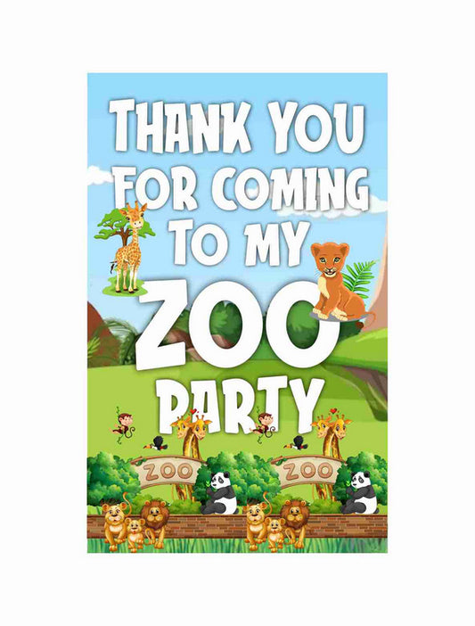 Zoo Theme Return Gifts Thank You Tags Thank u Cards for Gifts 20 Nos Cards and Glue Dots