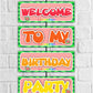 Coco Melon Theme Birthday Welcome Board Welcome to My Birthday Party Board for Door Party Hall Entrance Decoration Party Item for Indoor and Outdoor 2.3 feet