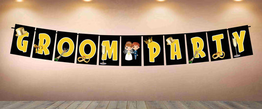 Groom Party Banner for Photo Shoot Backdrop and Theme Party