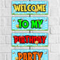 HotAir Balloon Theme Birthday Welcome Board Welcome to My Birthday Party Board for Door Party Hall Entrance Decoration Party Item for Indoor and Outdoor 2.3 feet