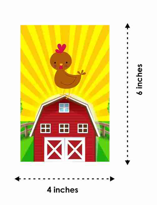 Farm Barnyard Theme Children's Birthday Party Invitations Cards with Envelopes - Kids Birthday Party Invitations for Boys or Girls,- Invitation Cards (Pack of 10)