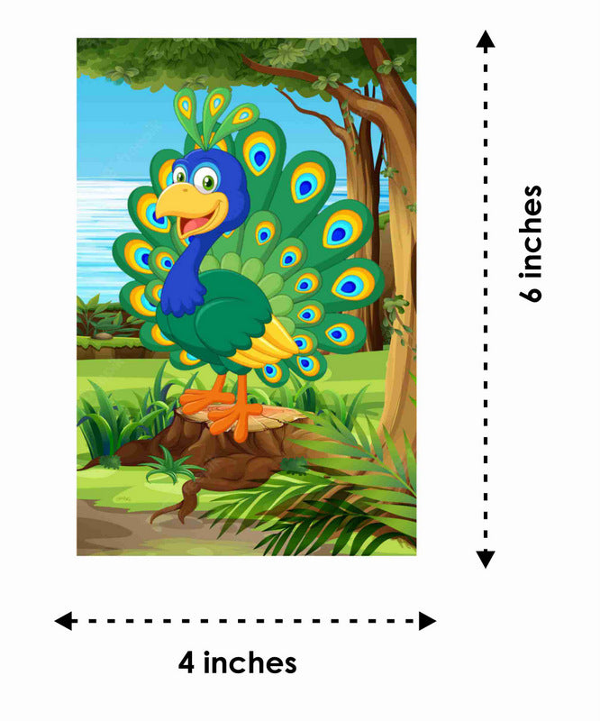 Peacock Theme Children's Birthday Party Invitations Cards with Envelopes - Kids Birthday Party Invitations for Boys or Girls,- Invitation Cards (Pack of 10)