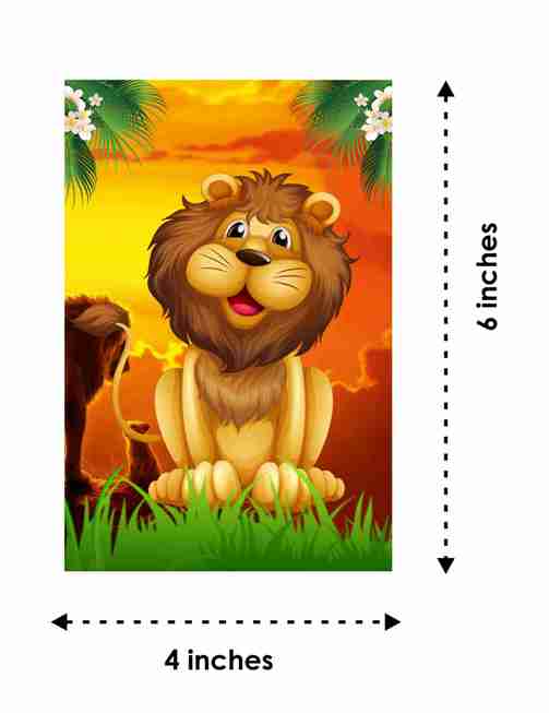 Lion Theme Children's Birthday Party Invitations Cards with Envelopes - Kids Birthday Party Invitations for Boys or Girls,- Invitation Cards (Pack of 10)