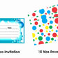Bubbles Theme Children's Birthday Party Invitations Cards with Envelopes - Kids Birthday Party Invitations for Boys or Girls,- Invitation Cards (Pack of 10)