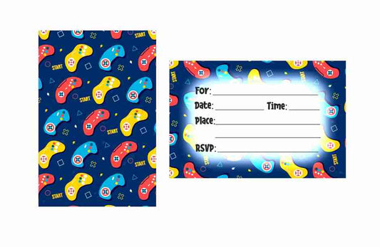 Video Game Theme Children's Birthday Party Invitations Cards with Envelopes - Kids Birthday Party Invitations for Boys or Girls,- Invitation Cards (Pack of 10)