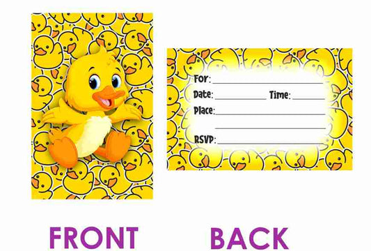 Duck  Theme Children's Birthday Party Invitations Cards with Envelopes - Kids Birthday Party Invitations for Boys or Girls,- Invitation Cards (Pack of 10)