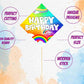 Rainbow Birthday Photo Booth Party Props Theme Birthday Party Decoration, Birthday Photo Booth Party Item for Adults and Kids