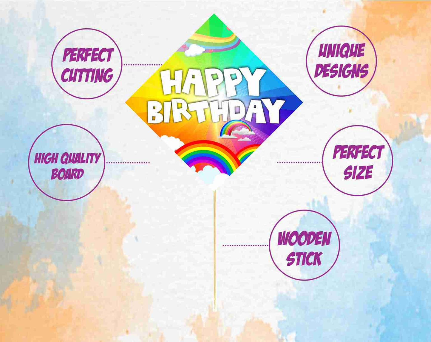 Rainbow Birthday Photo Booth Party Props Theme Birthday Party Decoration, Birthday Photo Booth Party Item for Adults and Kids