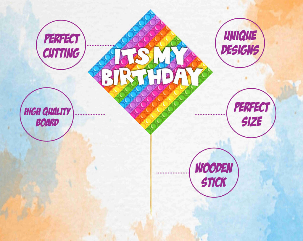 Pop It Birthday Photo Booth Party Props Theme Birthday Party Decoration, Birthday Photo Booth Party Item for Adults and Kids