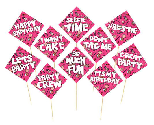 Make Up Birthday Photo Booth Party Props Theme Birthday Party Decoration, Birthday Photo Booth Party Item for Adults and Kids