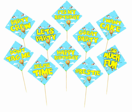 Hot Air Balloon Birthday Photo Booth Party Props Theme Birthday Party Decoration, Birthday Photo Booth Party Item for Adults and Kids
