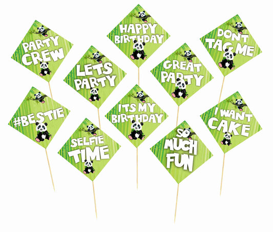 Panda Birthday Photo Booth Party Props Theme Birthday Party Decoration, Birthday Photo Booth Party Item for Adults and Kids