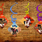 Cow Boy Wildwest Ceiling Hanging Swirls Decorations Cutout Festive Party Supplies (Pack of 6 swirls and cutout)