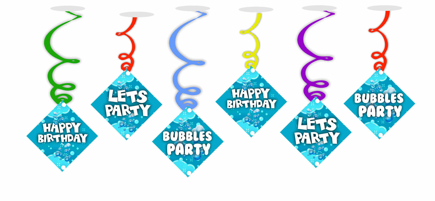 Bubbles Ceiling Hanging Swirls Decorations Cutout Festive Party Supplies (Pack of 6 swirls and cutout)