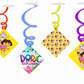 Dora Ceiling Hanging Swirls Decorations Cutout Festive Party Supplies (Pack of 6 swirls and cutout)