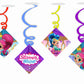 Shimmer and Shine Ceiling Hanging Swirls Decorations Cutout Festive Party Supplies (Pack of 6 swirls and cutout)