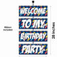 Videogame Theme Birthday Welcome Board Welcome to My Birthday Party Board for Door Party Hall Entrance Decoration Party Item for Indoor and Outdoor 2.3 feet