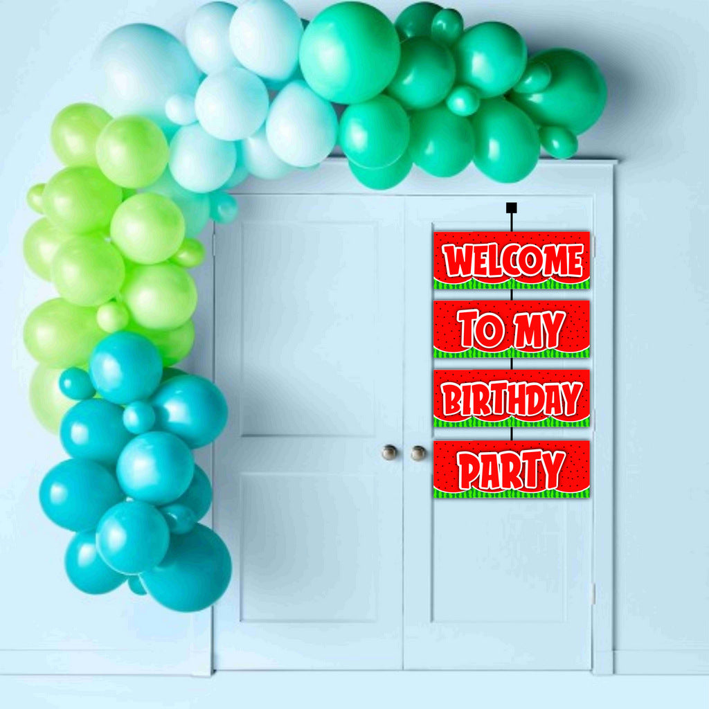 WaterMelon Theme Birthday Welcome Board Welcome to My Birthday Party Board for Door Party Hall Entrance Decoration Party Item for Indoor and Outdoor 2.3 feet