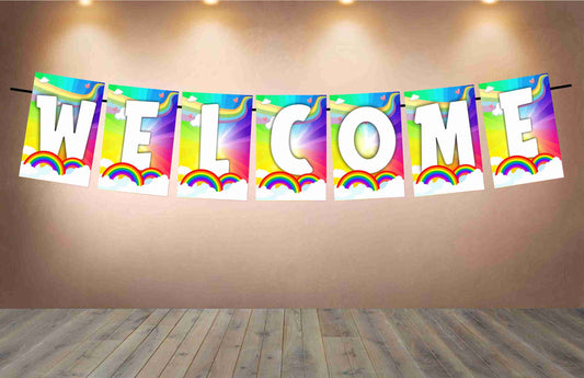 Rainbow Welcome Banner for Party Entrance Home Welcoming Birthday Decoration Party Item