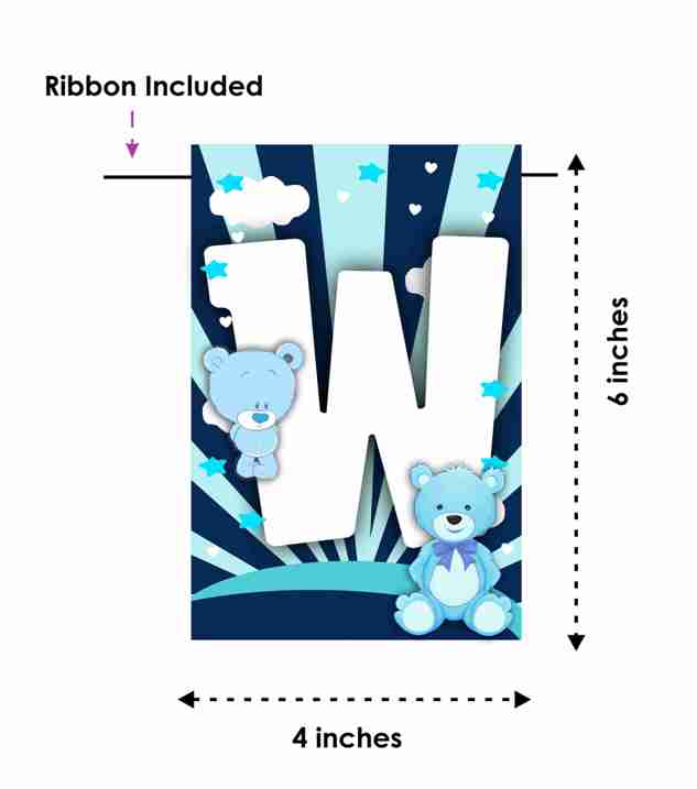 Blue Teddy Bear Welcome Banner for Party Entrance Home Welcoming Birthday Decoration Party Item
