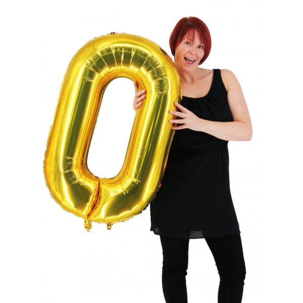 Number 0 Gold Foil Balloon 40 Inches