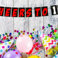 Cheers to 10 Birthday Banner for Photo Shoot Backdrop and Theme Party
