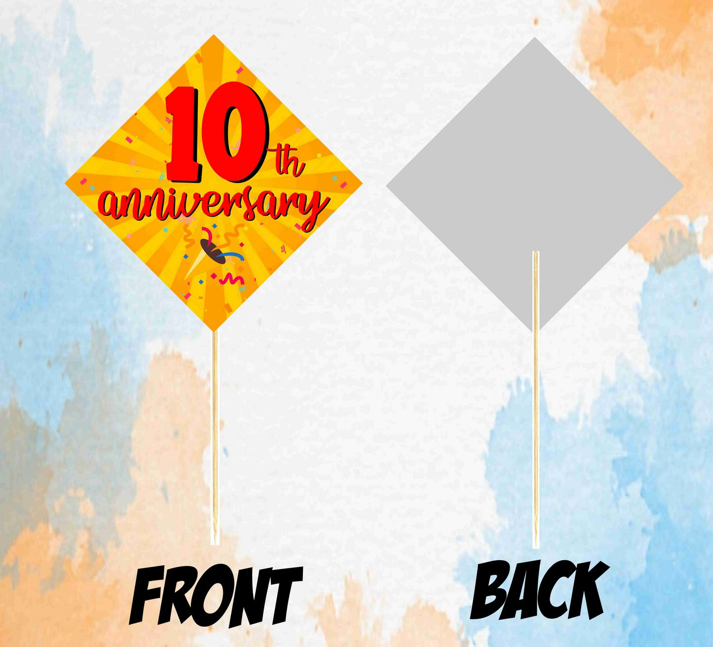 10th Anniversary Theme Props Anniversary Decoration Backdrop Photo Shoot, Photo Booth Party Item for Adults and Kids