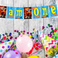 Hot Racing Wheels Theme I Am One 1st Birthday Banner for Photo Shoot Backdrop and Theme Party
