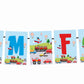 Transport Theme I Am Four 4th Birthday Banner for Photo Shoot Backdrop and Theme Party