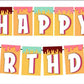 Ice Cream Theme Happy Birthday Decoration Hanging and Banner for Photo Shoot Backdrop and Theme Party