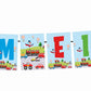 Transport Theme I Am Eight 8th Birthday Banner for Photo Shoot Backdrop and Theme Party