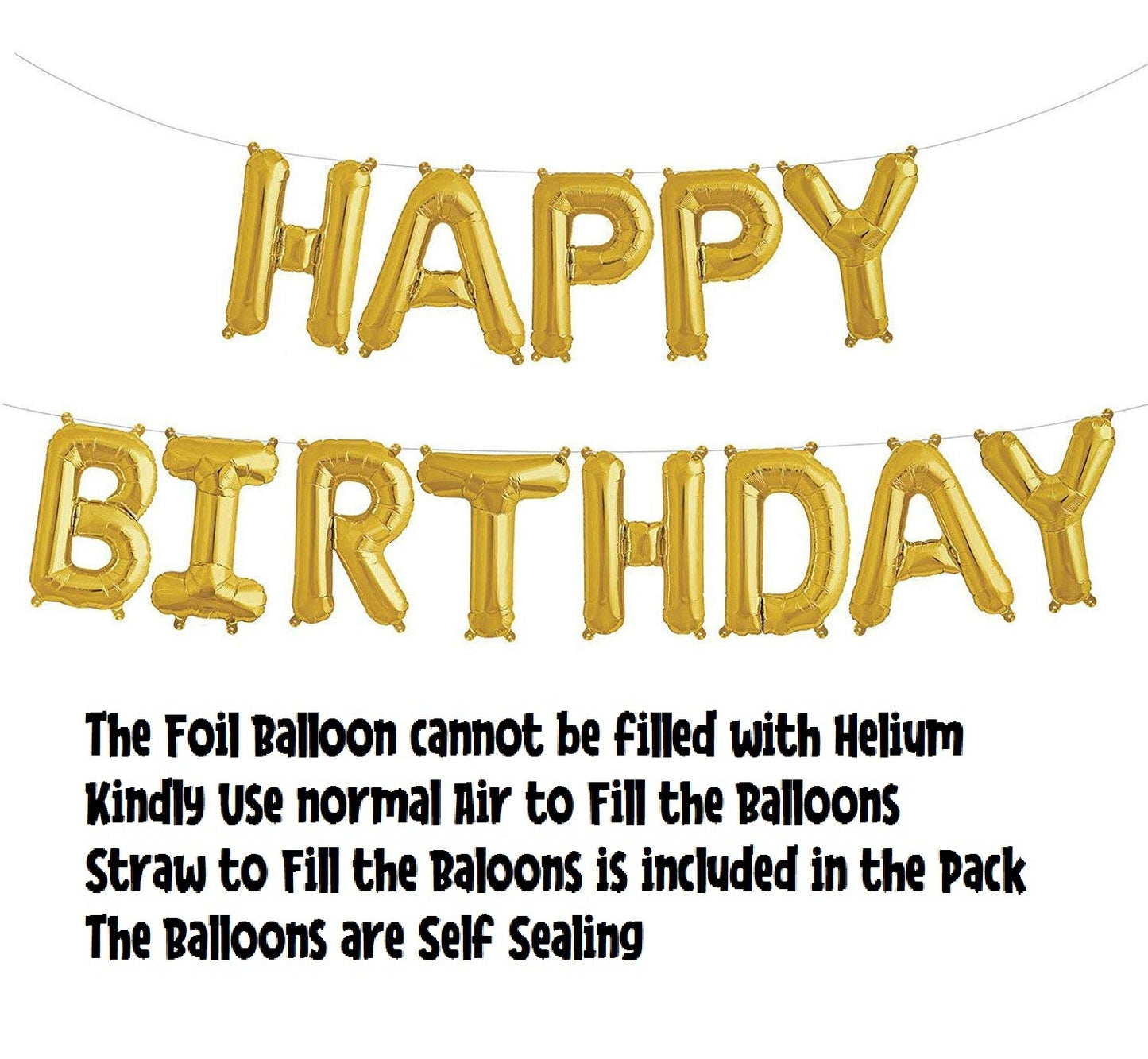 Happy 7th Birthday Foil Balloon Combo Party Decoration for Anniversary Celebration 16 Inches