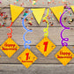 1st Anniversary Ceiling Hanging Swirls Decorations Cutout Festive Party Supplies (Pack of 6 swirls and cutout)