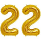 Number 22 Gold Foil Balloon 16 Inches