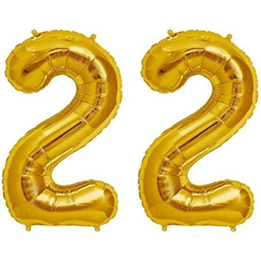 Number 22 Gold Foil Balloon 16 Inches