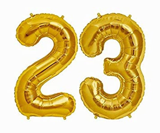 Number 23 Gold Foil Balloon 16 Inches